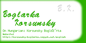 boglarka korsunsky business card